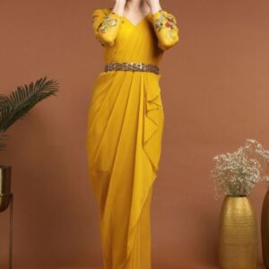 RIRASA Women Floral Embroidered V-Neck Dress