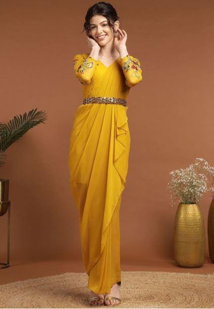 RIRASA Women Floral Embroidered V-Neck Dress