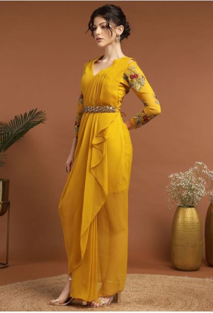 RIRASA Women Floral Embroidered V-Neck Dress - Image 4