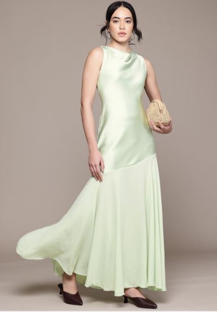 BIG MANGO Cowl Neck Satin Finish Maxi Dress - Image 5
