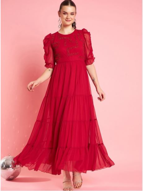 Antheaa Chiffon Maxi Dress