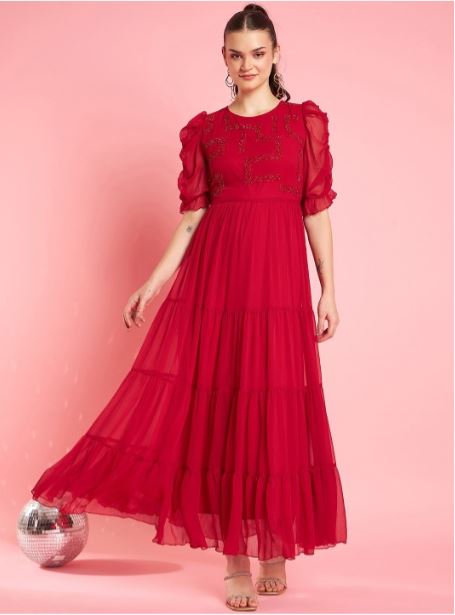 Antheaa Chiffon Maxi Dress - Image 3